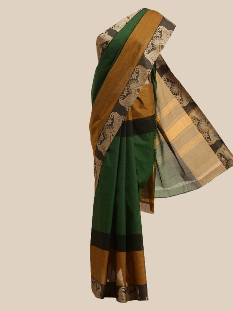 

The Chennai Silks Green & Mustard Pure Cotton Saree