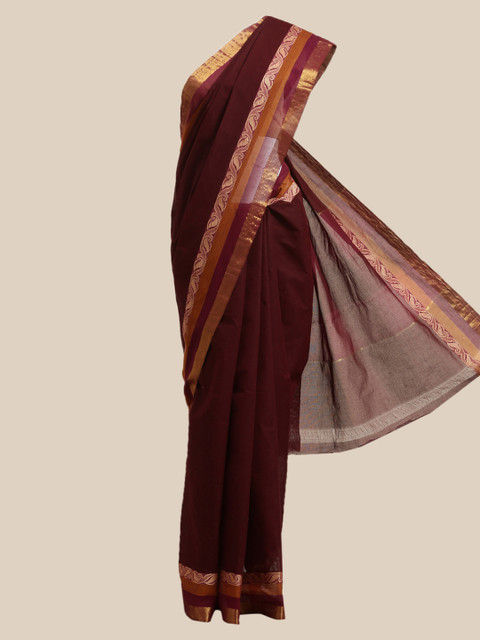 

The Chennai Silks Maroon Zari Pure Cotton Saree