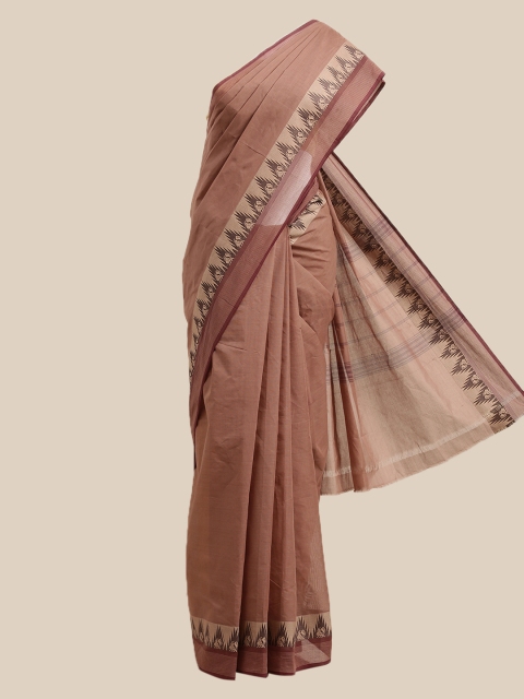 

The Chennai Silks Brown Pure Cotton Chettinad Saree