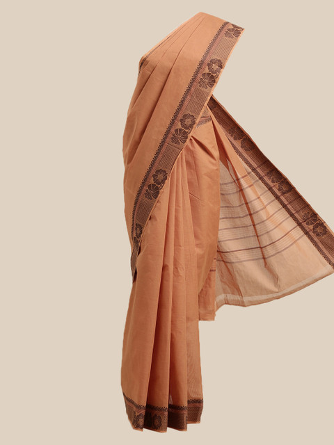 

The Chennai Silks Brown & Beige Pure Cotton Chettinad Saree