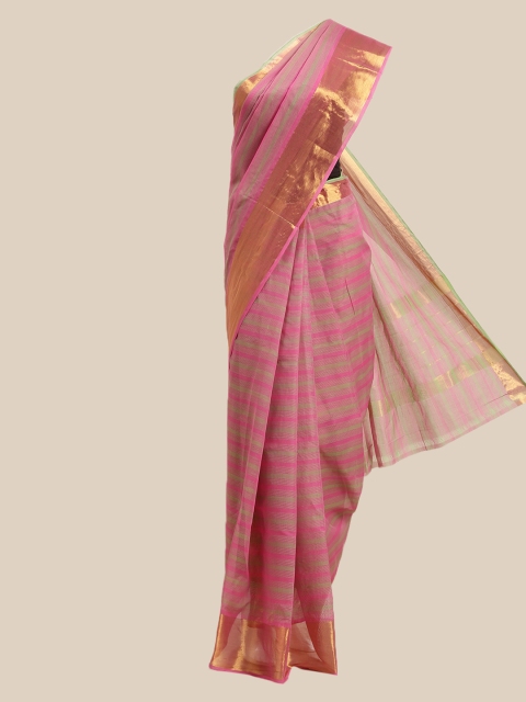 

The Chennai Silks Multicoloured Striped Zari Pure Cotton Venkatgiri Saree, Multi