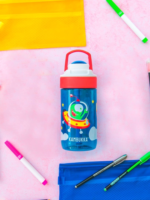 

Kambukka Kids Blue Happy Alien Printed Lagoon Water Bottle With Spout Lid 400ml