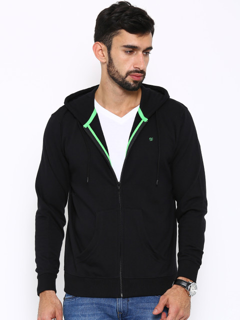 

Wrangler Men Black Hooded Sweatshirt