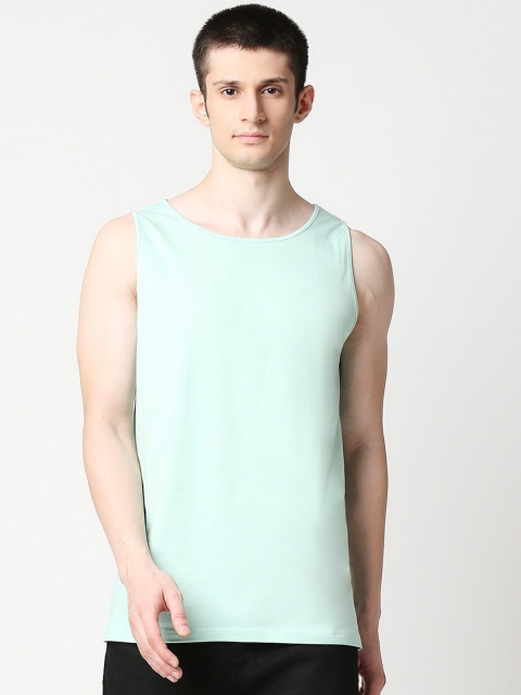 

Bewakoof Men Green Solid Cotton Innerwear Vest