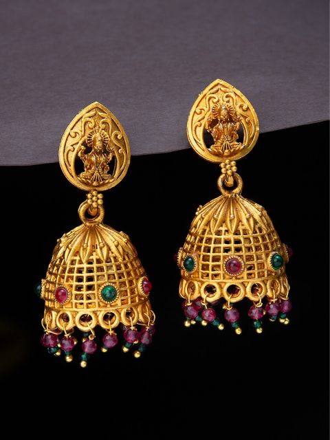 

Alankruthi Gold-Toned Contemporary Jhumkas Earrings