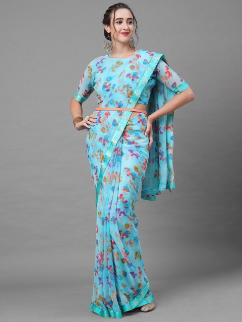 

Mitera Blue Floral Saree