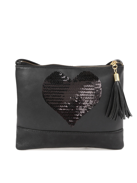 

DressBerry Black Sequinned Sling Bag