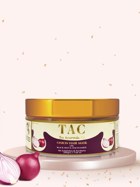 

TAC - The Ayurveda Co. Onion HairFall Control Black Seed Oil & Niacinamide Hair Mask-200gm, Purple