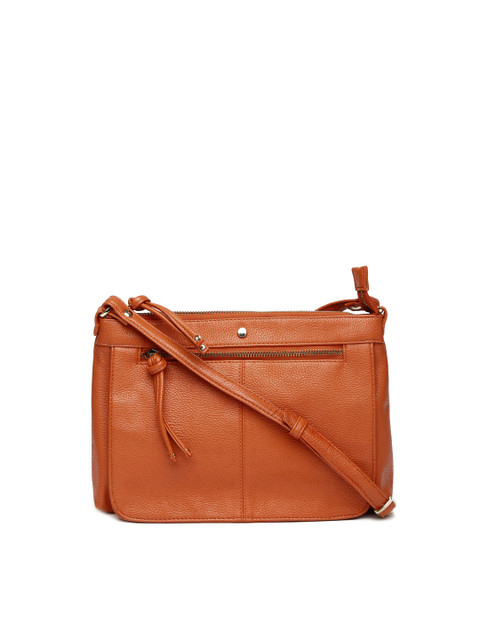 

DressBerry Orange Textured Sling Bag