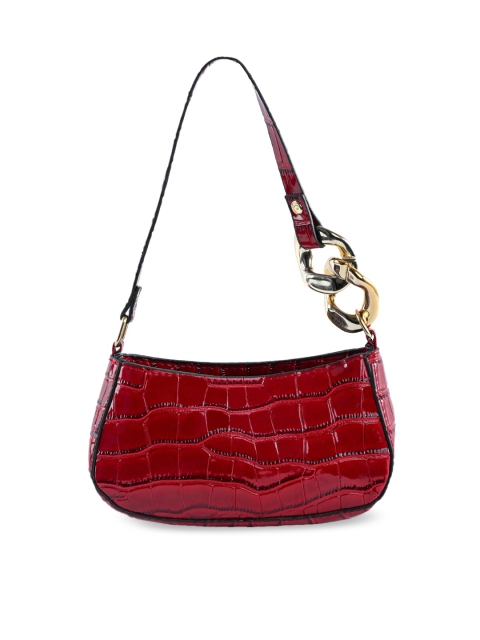 

NUFA Red Textured PU Structured Shoulder Bag