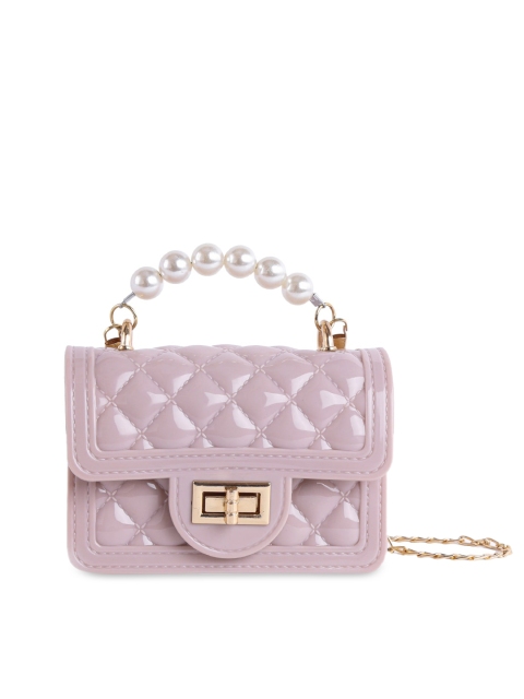 

NUFA Pink Textured PU Structured Handheld Bag with Quilted