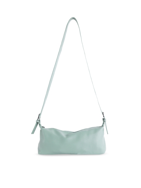 

NUFA Green Solid PU Structured Shoulder Bag