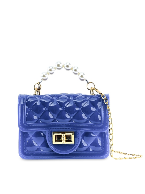 

NUFA Blue Textured PU Structured Handheld Bag