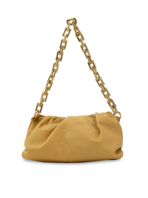

NUFA Mustard Yellow PU Structured Shoulder Bag