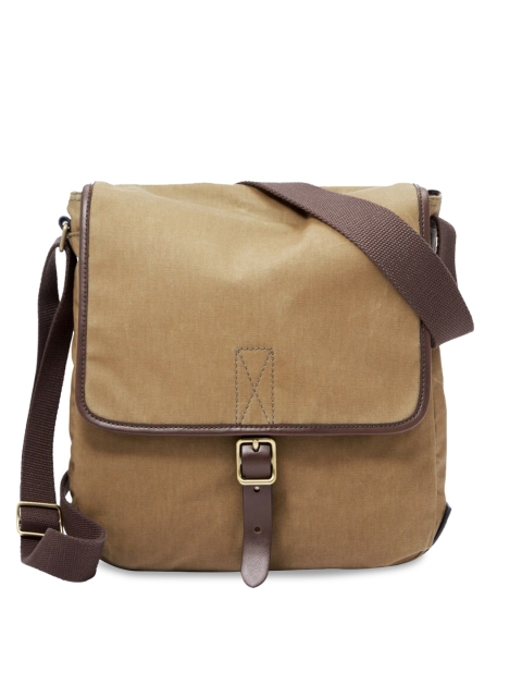 

Fossil Brown Solid Structured Sling Bag with Buckle