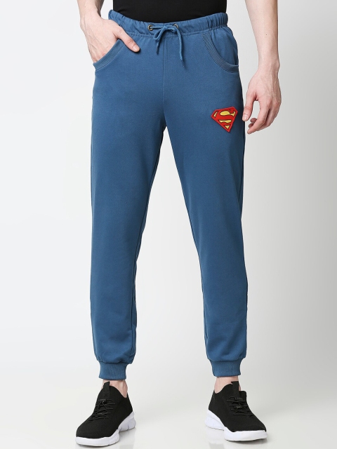 

Bewakoof Men Blue Superman Cotton Slim-Fit Joggers