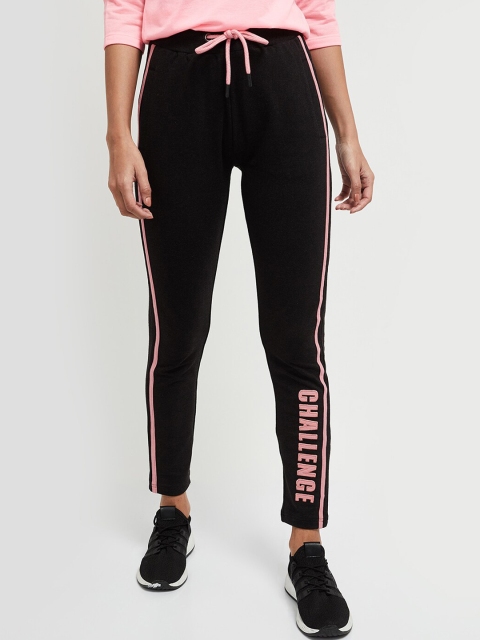 

max Women Charcoal Grey Solid Track Pants