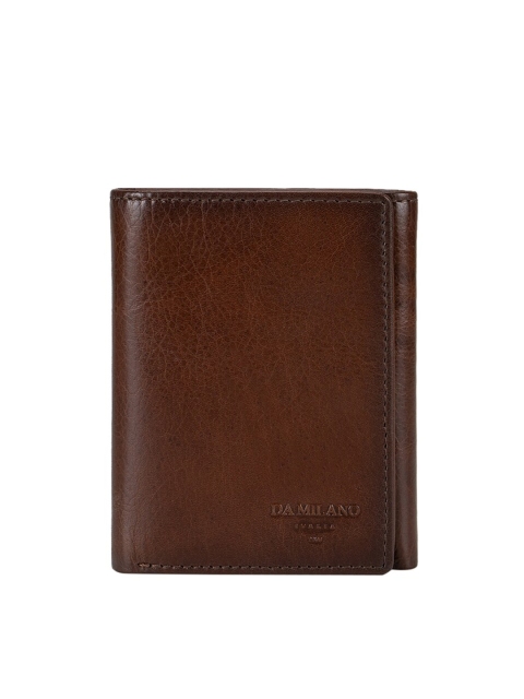 

Da Milano Men Brown Leather Three Fold Wallet