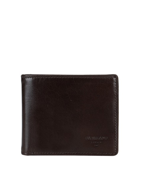 

Da Milano Men Brown Textured Leather Three Fold Wallet