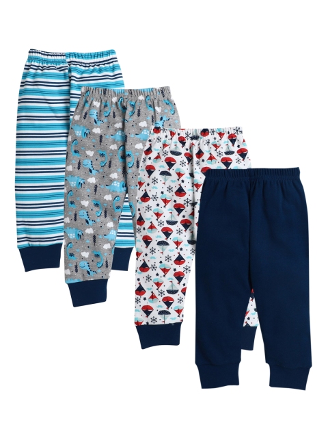 

BUMZEE Boys Set of 4 Cotton Track Pants, Multi