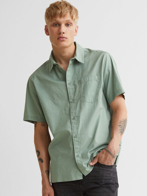 

H&M Men Green Regular Fit Shirt