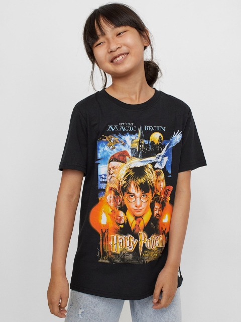 

H&M Boys Multicolored Regular Fit Pure Cotton Harry Potter Printed T-shirt, Multi