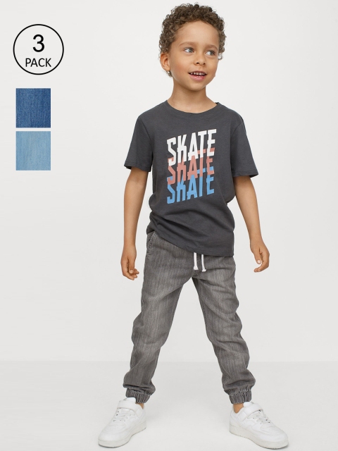 

H&M Boys Grey & Blue 3-Pack Slim Fit Denim Joggers