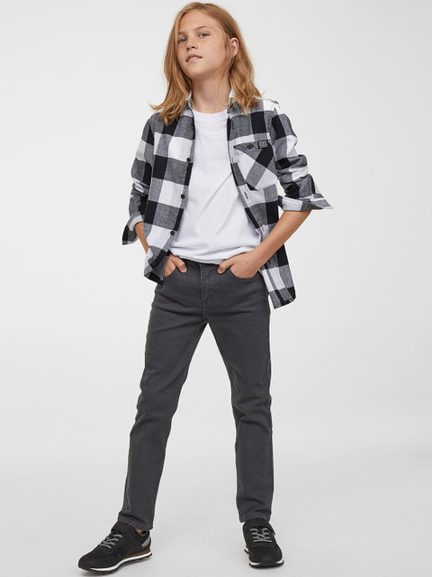 

H&M Boys Grey Slim Fit Twill Trousers