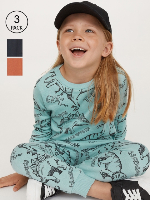 

H&M Boys 3-Pack Joggers, Turquoise blue