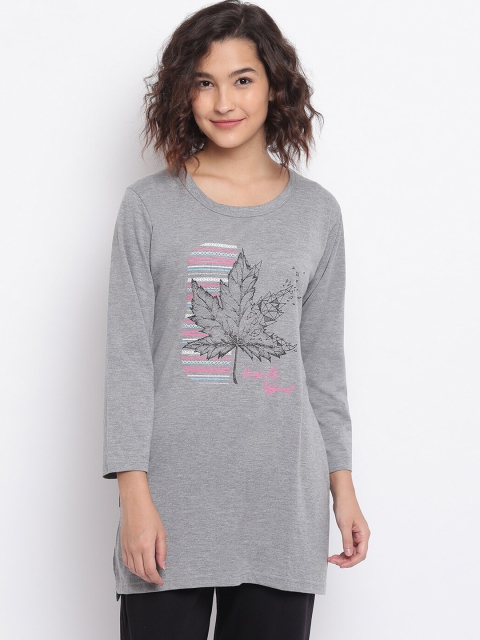 

Duchess Women Grey & Pink Printed Lounge T-Shirt