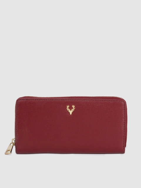 

Allen Solly Women Burgundy Solid Zip Around Wallet