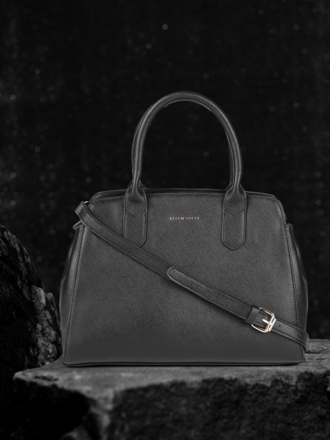 

Allen Solly Black Solid Structured Handheld Bag