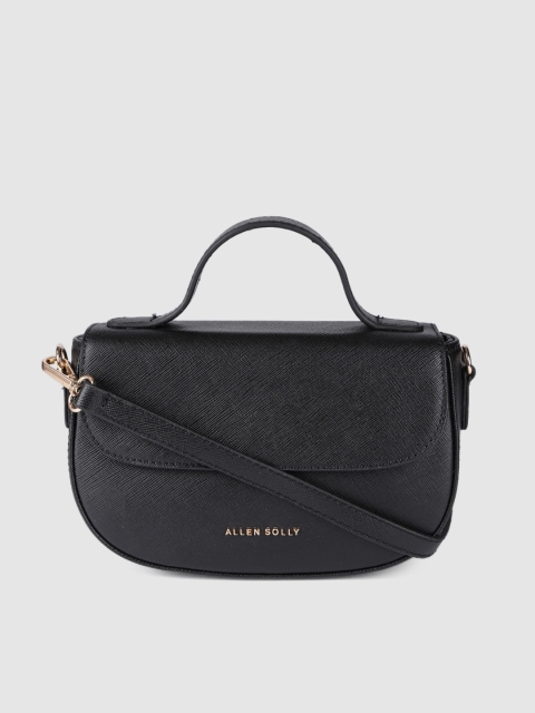 

Allen Solly Black Solid Structured Handheld Bag