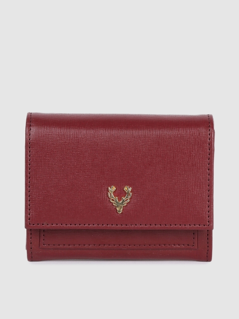 

Allen Solly Women Burgundy Solid PU Envelope Wallet