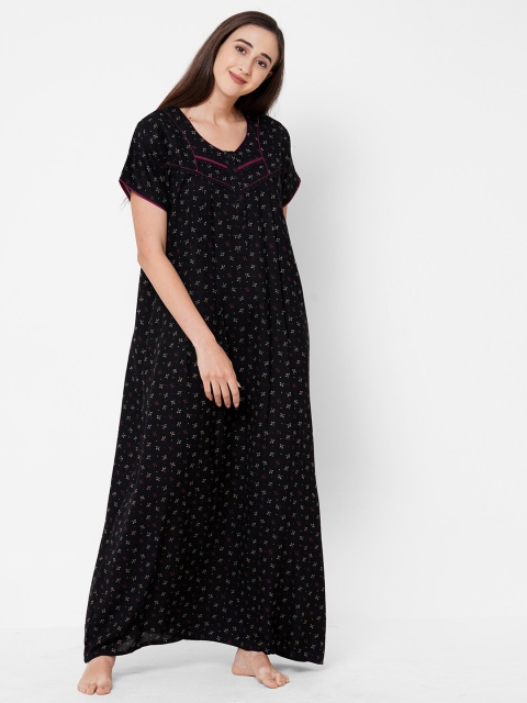 

Sweet Dreams Black Printed Maxi Nightdress