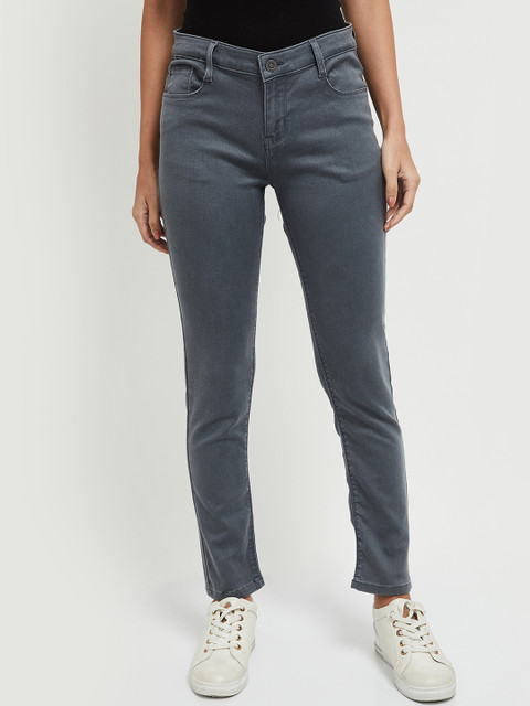 

max Women Grey Skinny Fit Stretchable Jeans