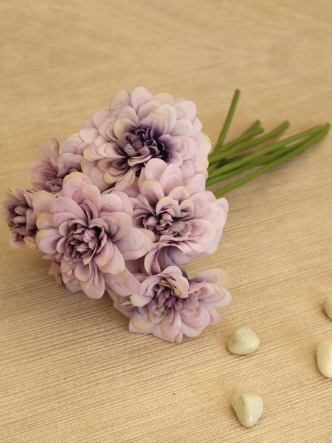 

TIED RIBBONS Set Of 9 Lavender & Green Decorative Artificial Flowers Sticks