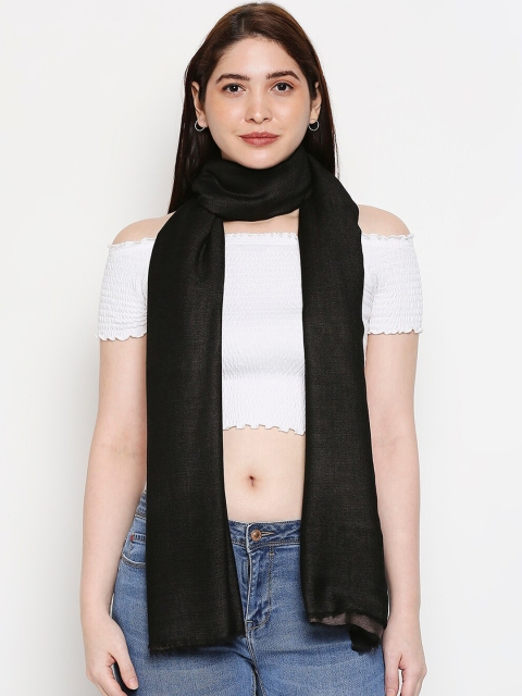 

Get Wrapped Women Black Solid Reversible Shawl