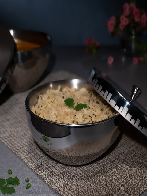 

ARTTDINOX Steel Stainless Steel Glossy Bowl With Lid