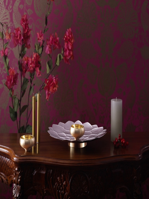 

ARTTDINOX Steel-Toned Stainless Steel Padma Platter