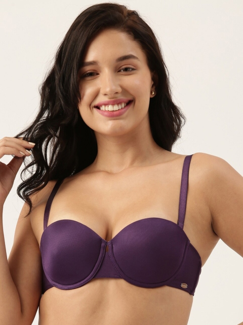 

Enamor Purple Underwired Lightly Padded Balconette Bra