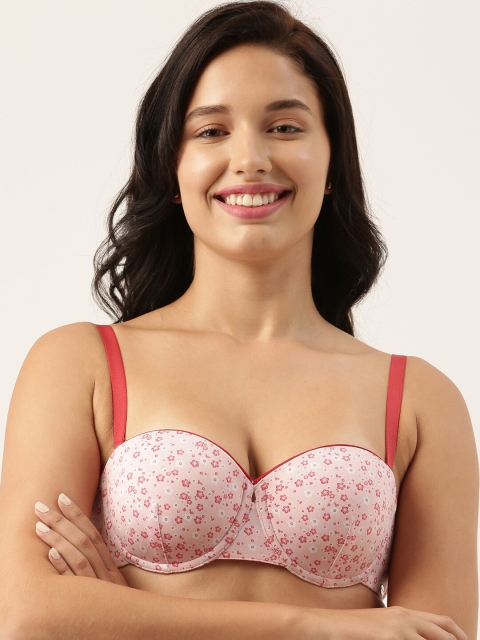 

Enamor Pink & White Underwired Half Coverage T-shirt Bra