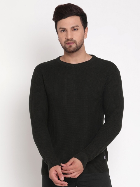 

METTLE Men Olive Green Pullover Sweater
