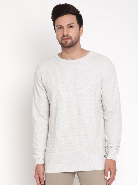 

METTLE Men White Pullover Sweater