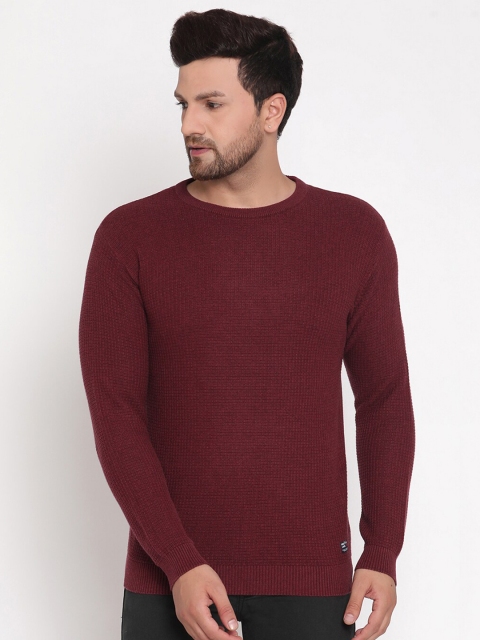 

METTLE Men Maroon Pullover Sweater