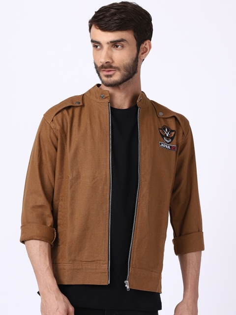 

VOXATI Men Rust Open Front Jacket