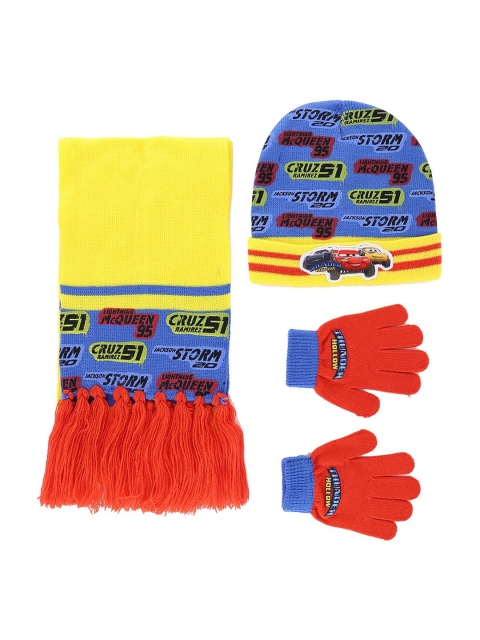 

Disney Unisex Kids Multicoloured & Yellow Printed Beanie Gloves & Scarf, Multi