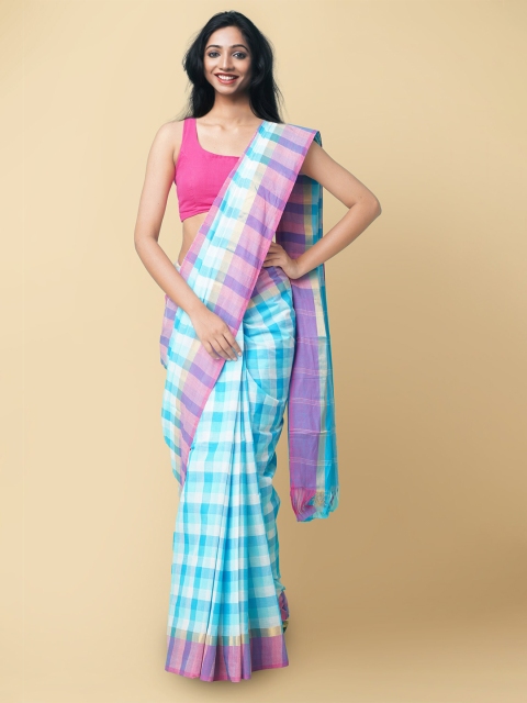 

Unnati Silks Women Multicoloured Pure Pavani Mangalagiri Cotton Saree, Multi