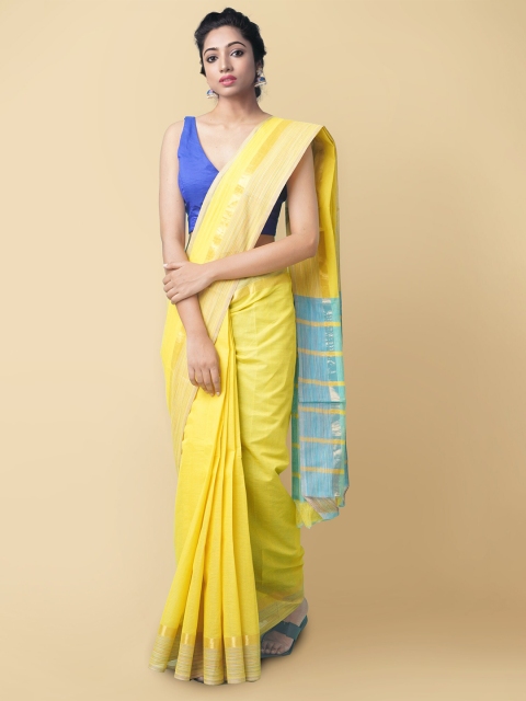 

Unnati Silks Women Yellow Pure Pavani Mangalagiri Cotton Saree