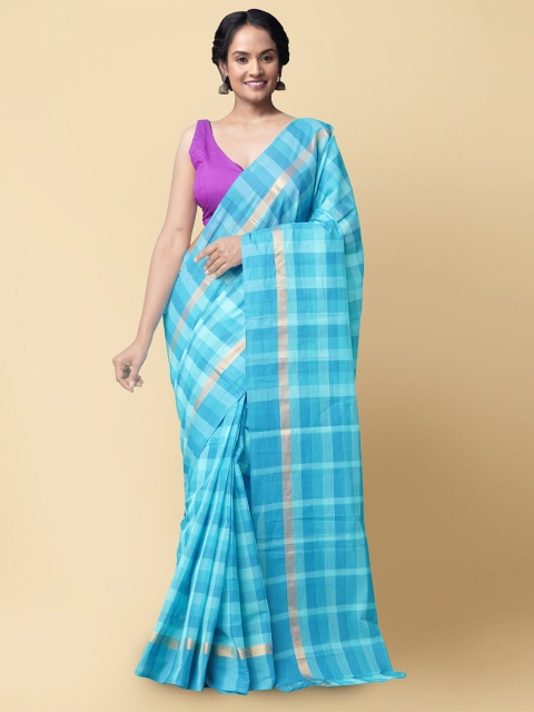 

Unnati Silks Women Blue Pure Pavani Mangalagiri Cotton Saree
